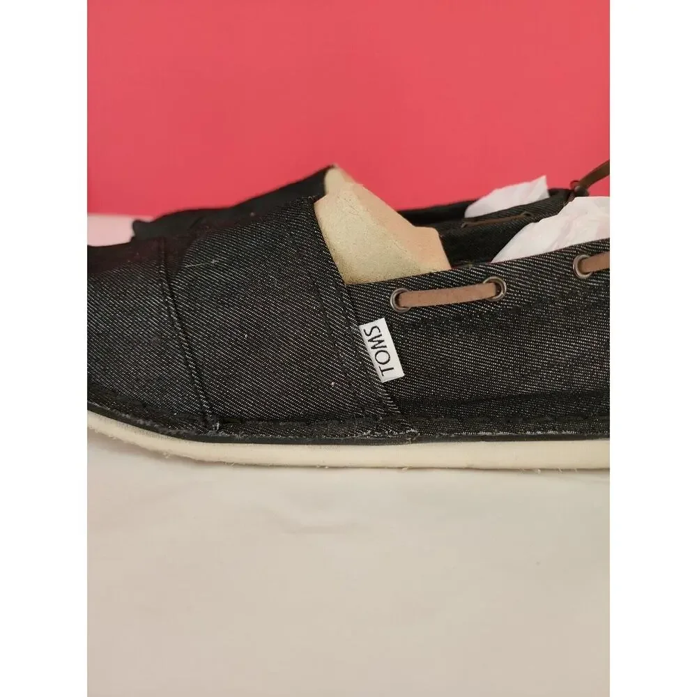 TOMS Men Denim Bimini Canvas Shoes, Size 9M, black Slip On